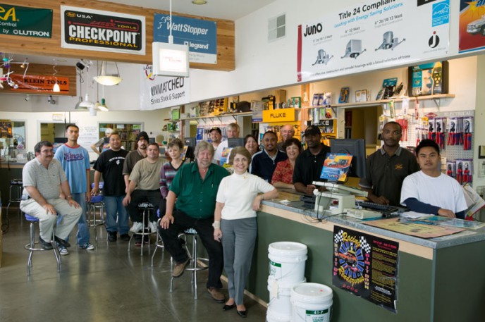 Group portrait of a retail store