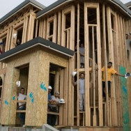 Group portrait of framing contractors.